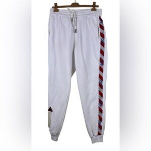 OFF-WHITE SIDE TAPE LOGO LOUNGE PANTS IN WHITE